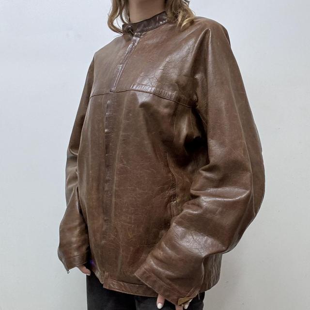 Brown soft leather jacket