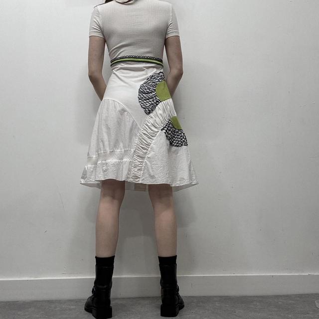 White graphic abstract dress