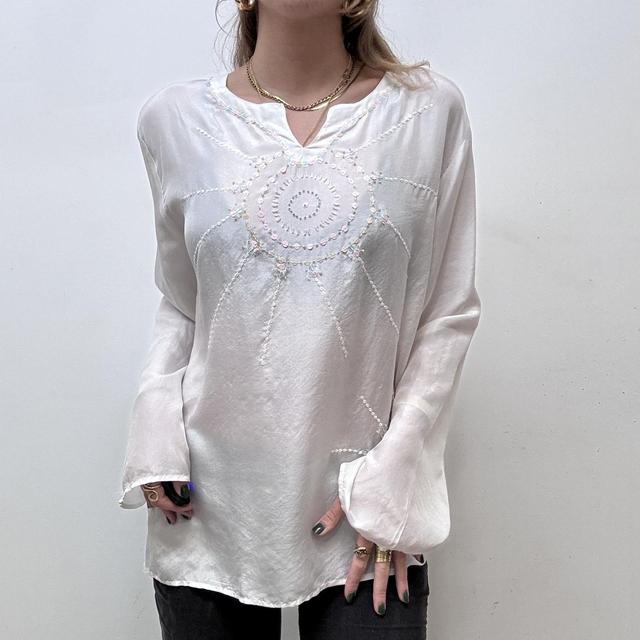 White floaty flared fairy shirt