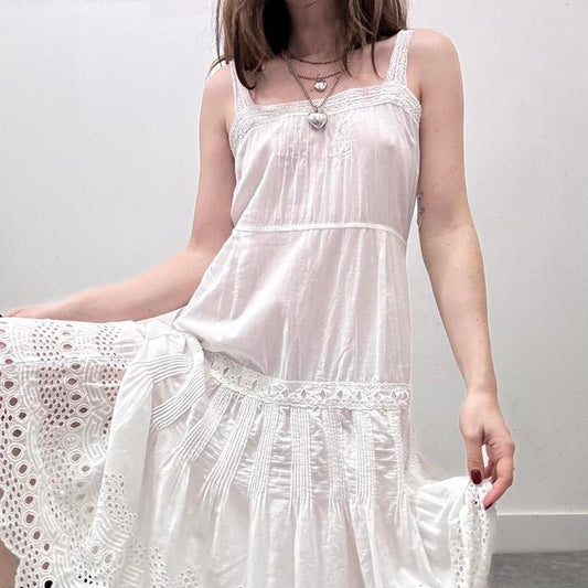 White cotton lace dress