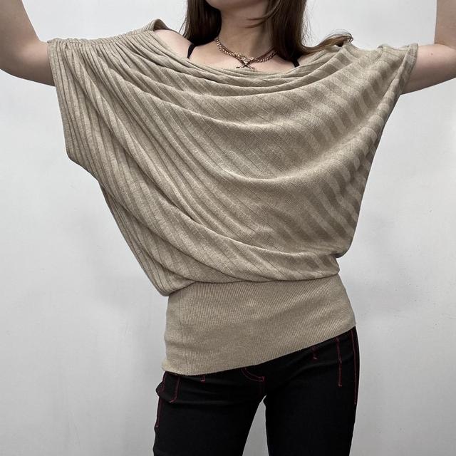 Batwing cowl neck knit jumper