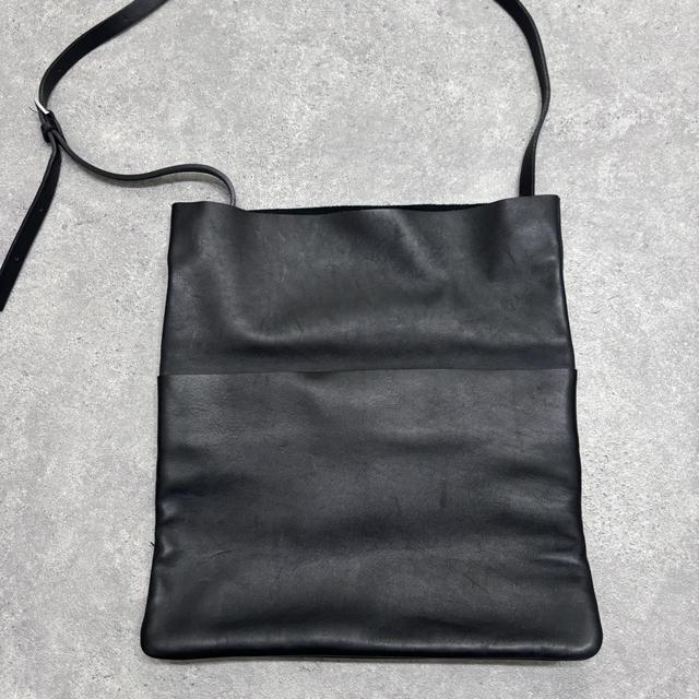 Black leather COS crossbody bag