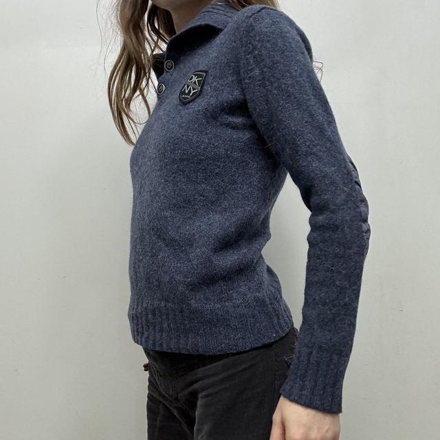 Blue wool preppy jumper