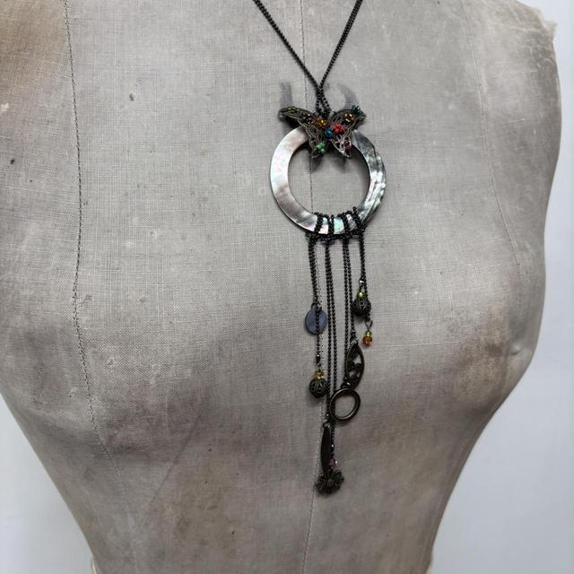 Draped chain butterfly necklace