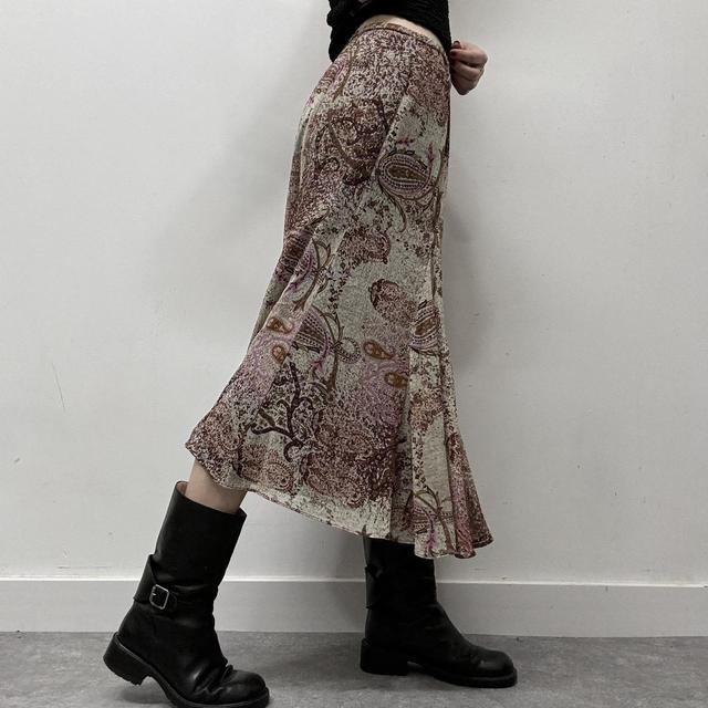 Paisley watercolour floaty midi skirt