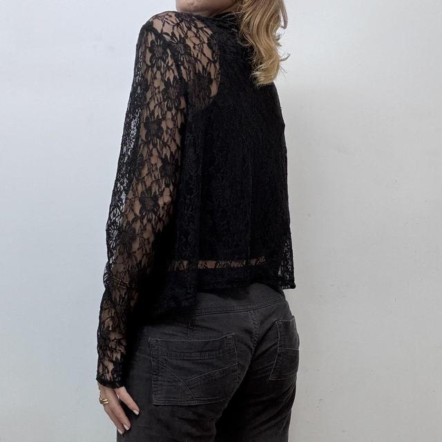Black lace gothic drape top