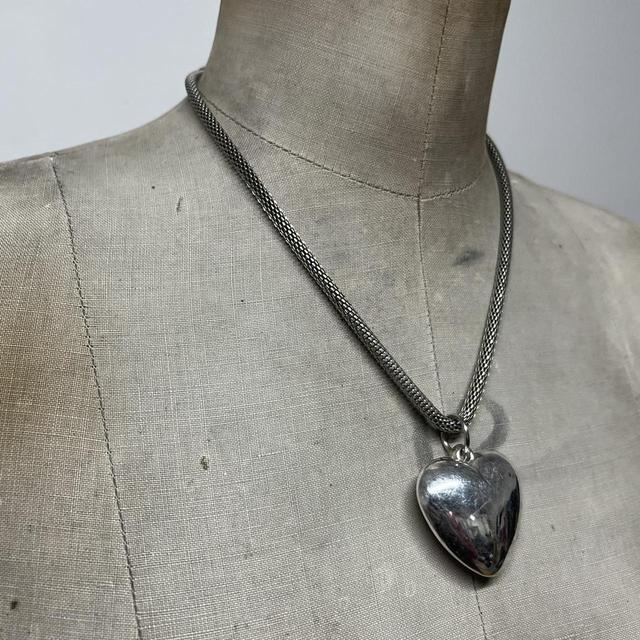 Silver bubble heart necklace