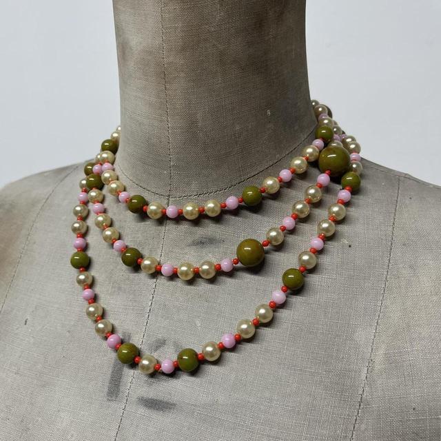Pearl crystal layered necklace