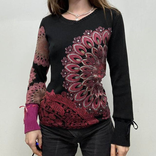 Graphic desigual paisley print jumper