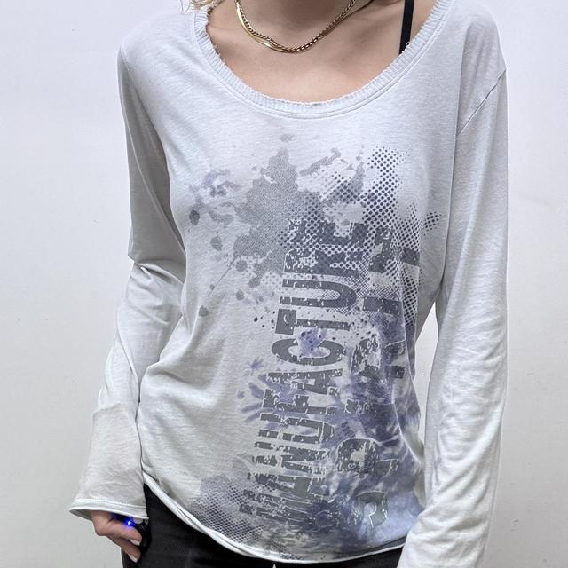 Distressed graphic grunge top