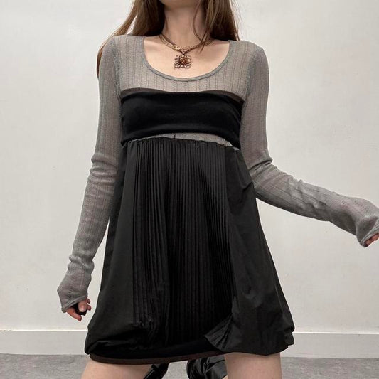Cop copine layered pleated puff dress