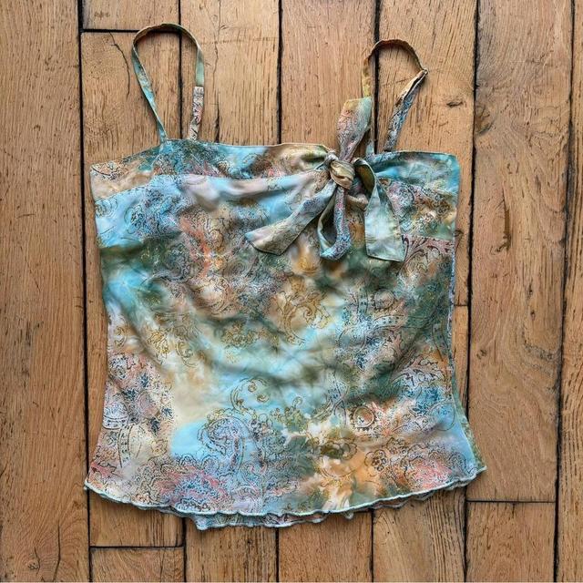 Sheer watercolour paisley vest