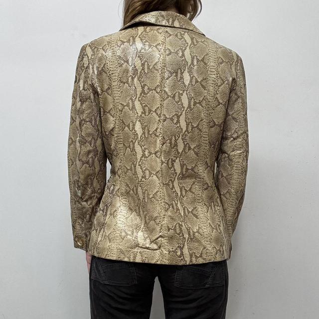 Snakeskin brown leather blazer