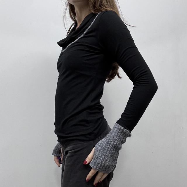 Black Cop Copine drape neck top