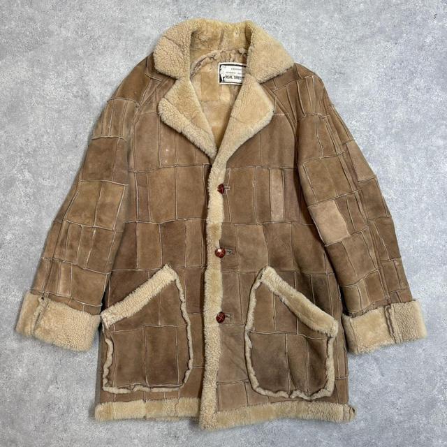 Patchwork suede afghan coat