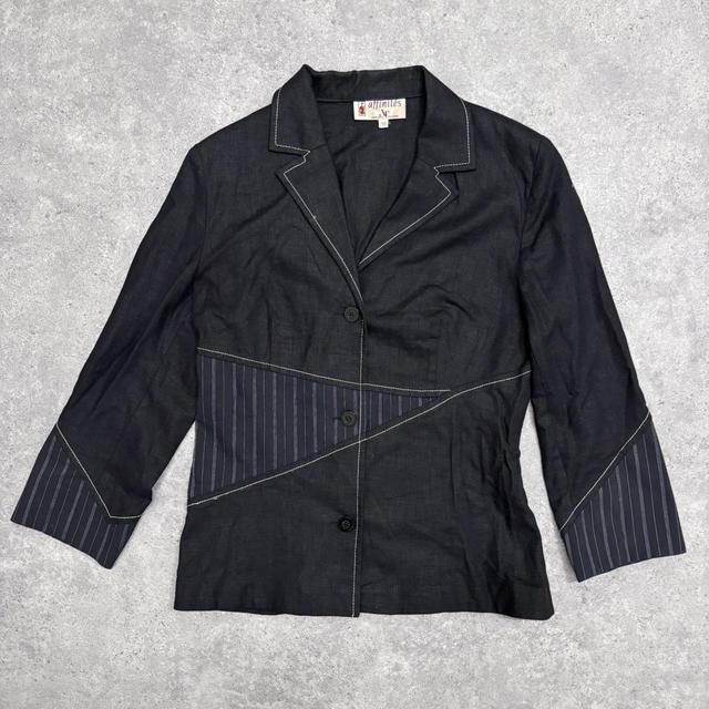 Black pinstripe flared jacket