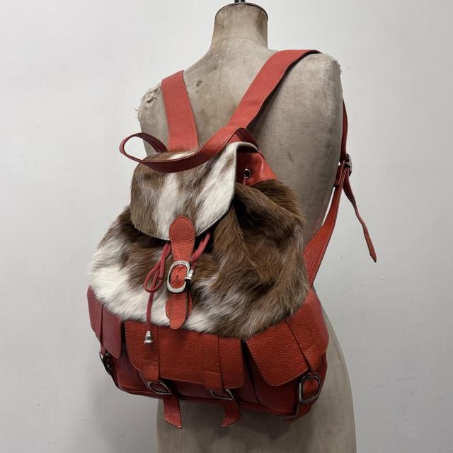 Cowhide leather backpack