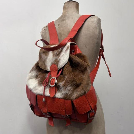 Cowhide leather backpack
