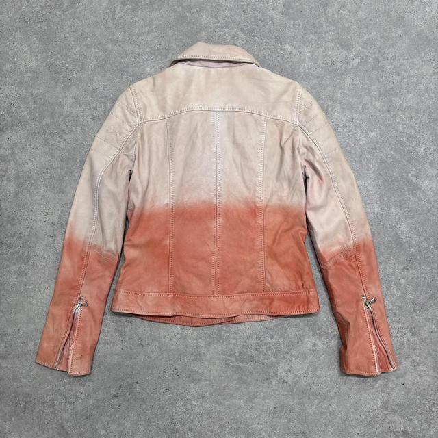 Ombre grunge leather jacket