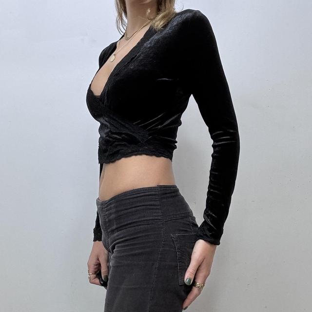 Velvet lace Morgan wrap top