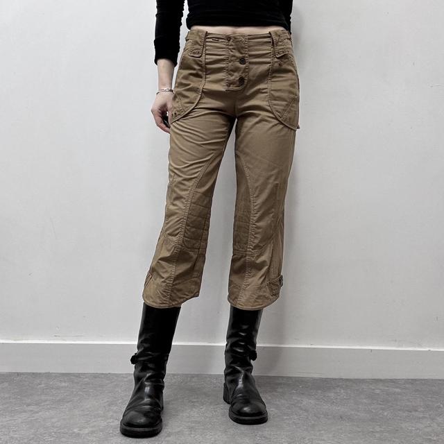 Tan brown cropped flare utility pants