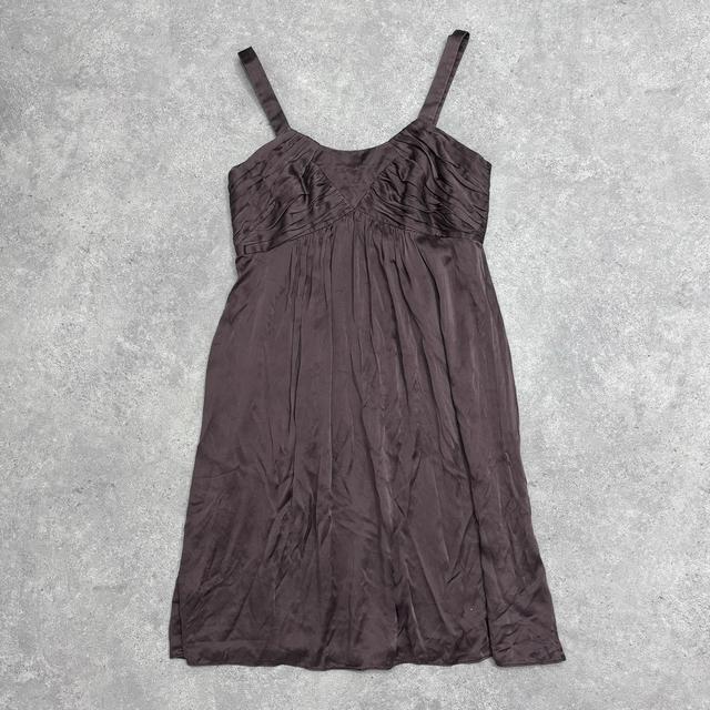 Silk brown floaty midi dress