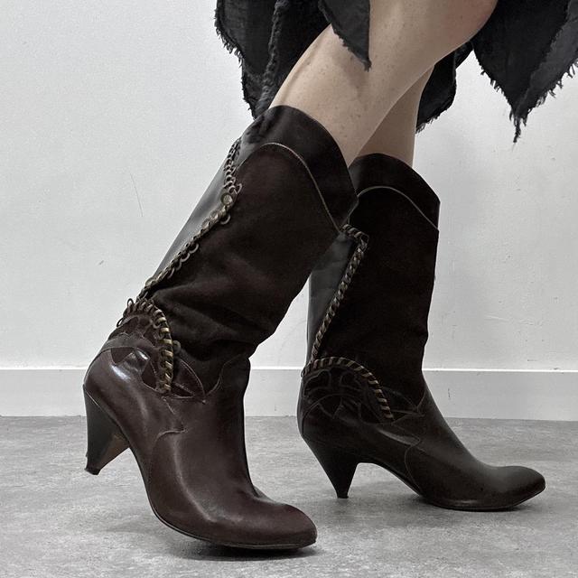Eyelet studded boots