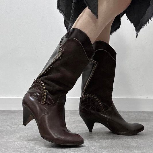 Eyelet studded boots
