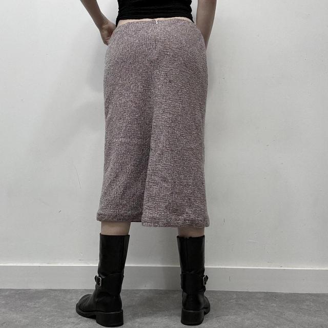 Pink tweed midi skirt