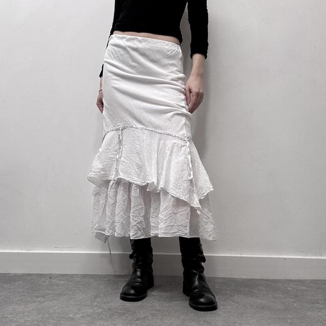 White layered sheer cotton fairy skirt