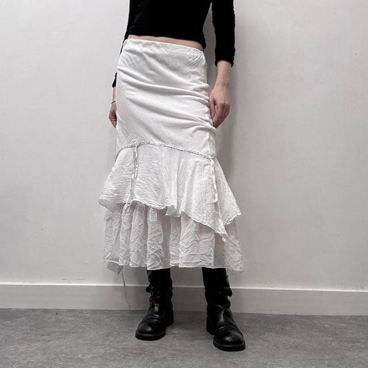 White layered sheer cotton fairy skirt