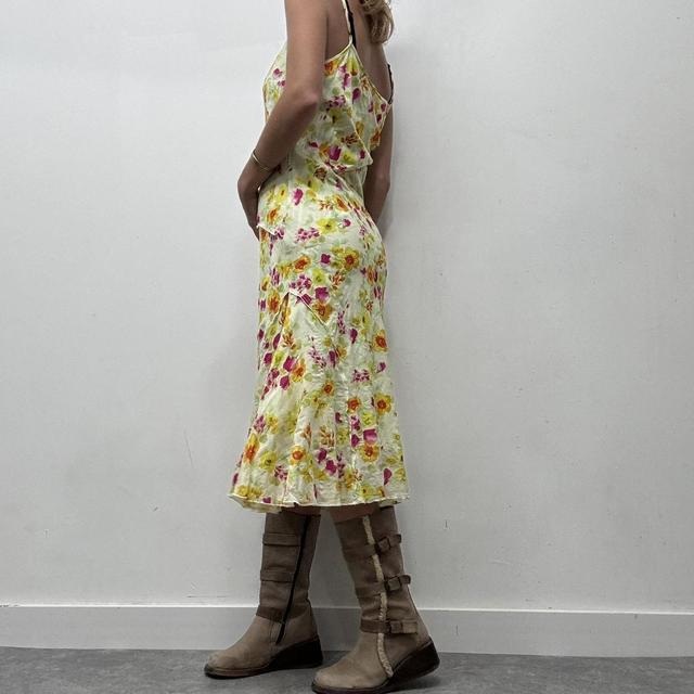 Floral printed textured midi dress