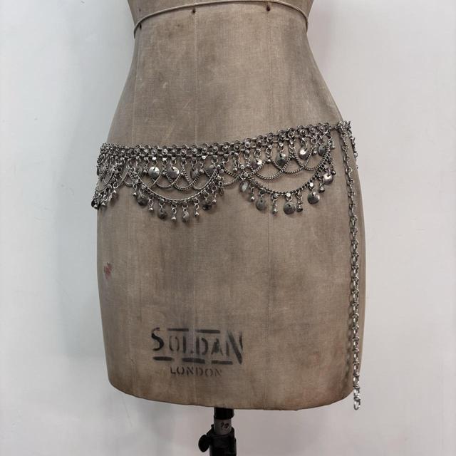 Silver metal boho waistchain