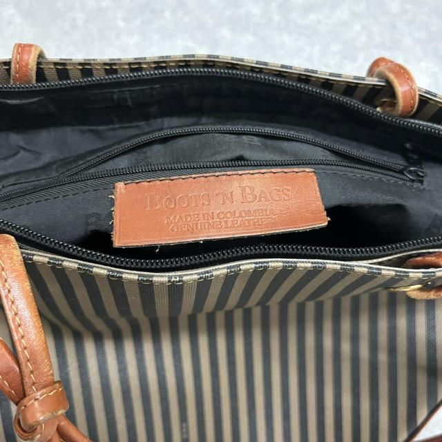 Vintage pinstripe leather shoulder bag