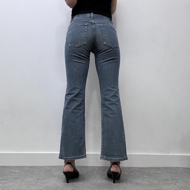 Distressed flared denim bootcut jeans
