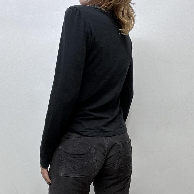 Black panelled patch 90s grunge top