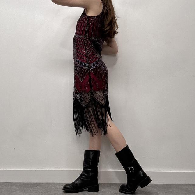 Beaded tassel flapper dress