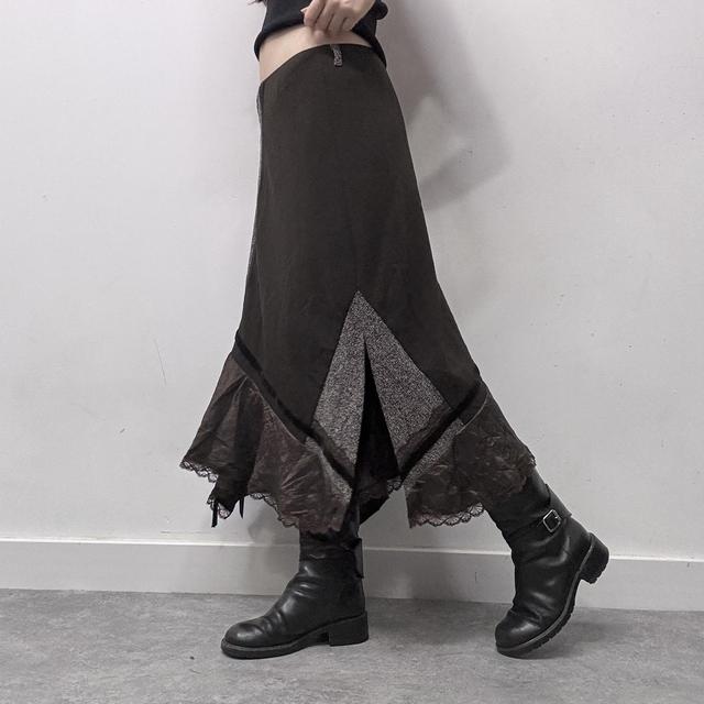 Brown lace asymmetric fairy skirt