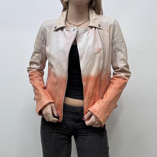 Ombre grunge leather jacket