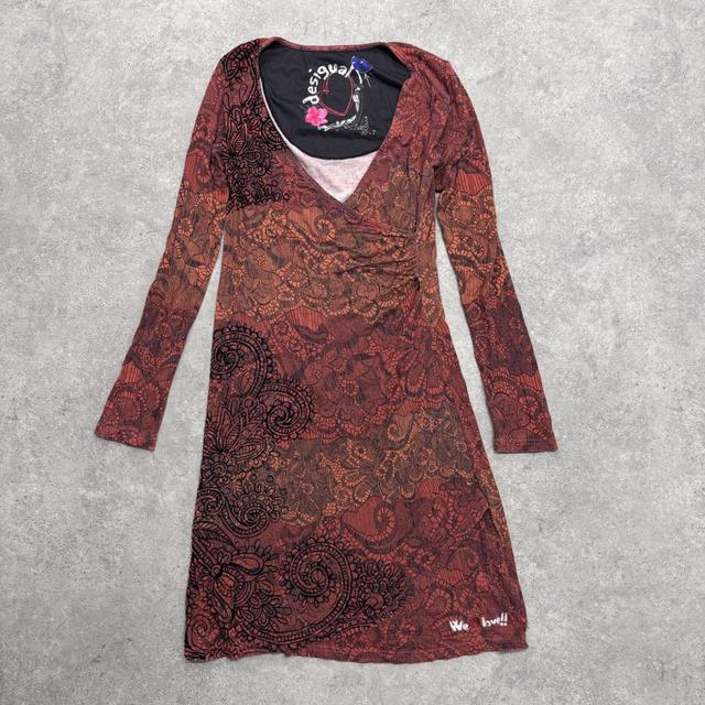 Orange paisley grunge dress