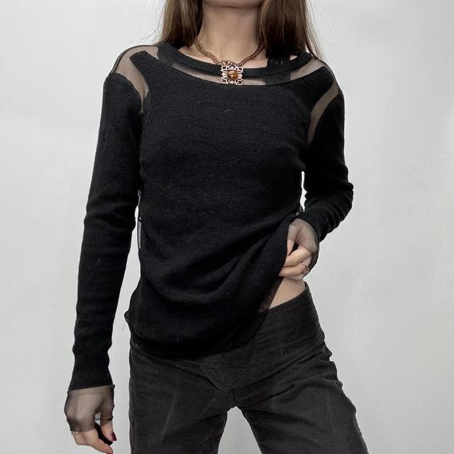 Diesel black mesh cut out jumper