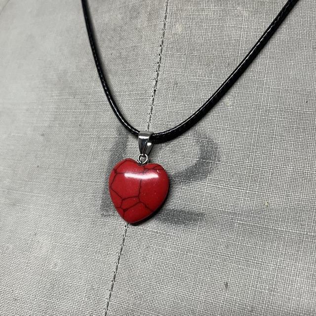 Red crystal heart necklace
