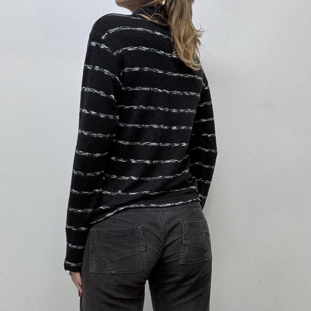 Pinstripe knitted shirt jumper