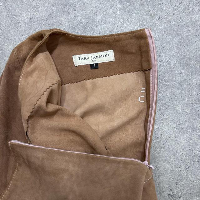 Tan suede fitted top