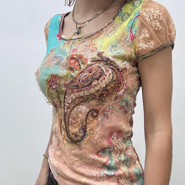 Paisley fairy embroidered tshirt