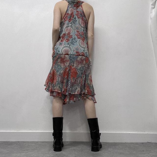 Sheer floral paisley diesel ruffle dress