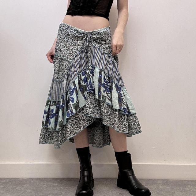 Paisley layered boho skirt