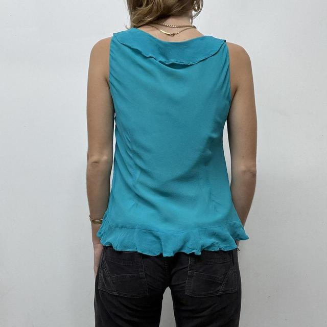 Silk ruffle blouse vest