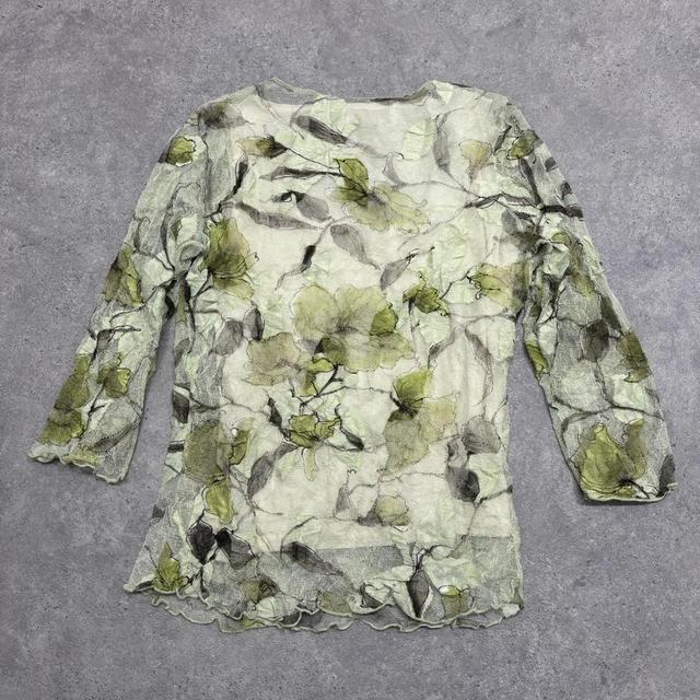 Sheer layered crinkle fairy pixie leaf top