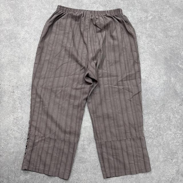 Pinstripe brown capri trousers